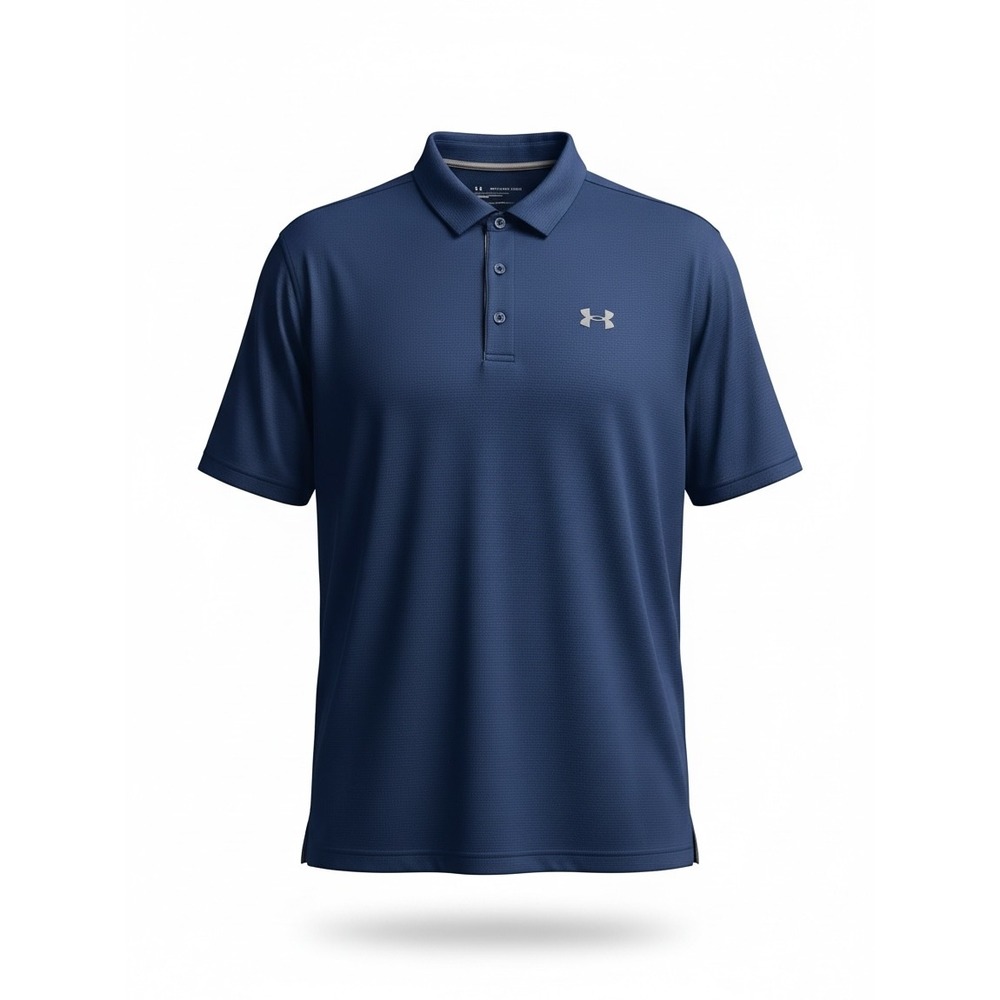 Under Armour Mens 2XLT Performance Polo 2.0 Navy Blue Loose Fit Golf Shirt